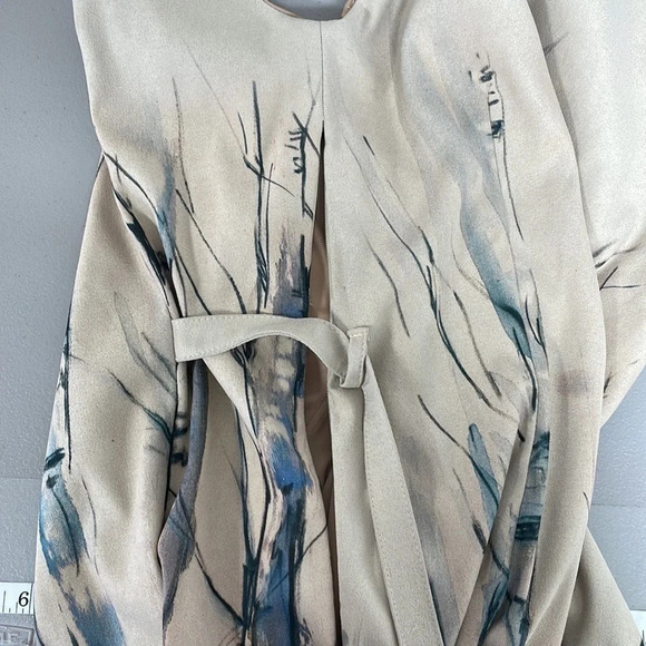 Lavand Dress Sheath Tan Sleeveless Tree Print Watercolor Size Medium - Picture 16 of 16